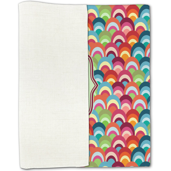 Retro Fishscales Linen Placemat - Folded Half