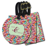 Retro Fishscales Plastic Luggage Tag (Personalized)