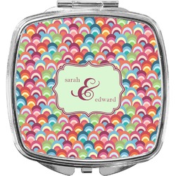 Retro Fishscales Compact Makeup Mirror (Personalized)