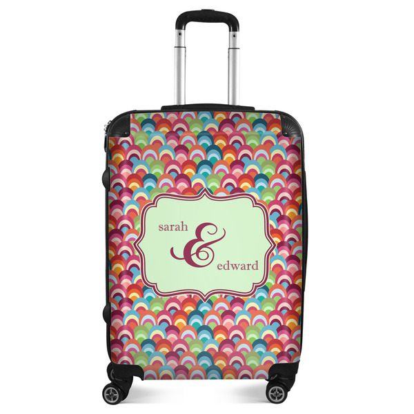 Custom Retro Fishscales Suitcase - 24" Medium - Checked (Personalized)