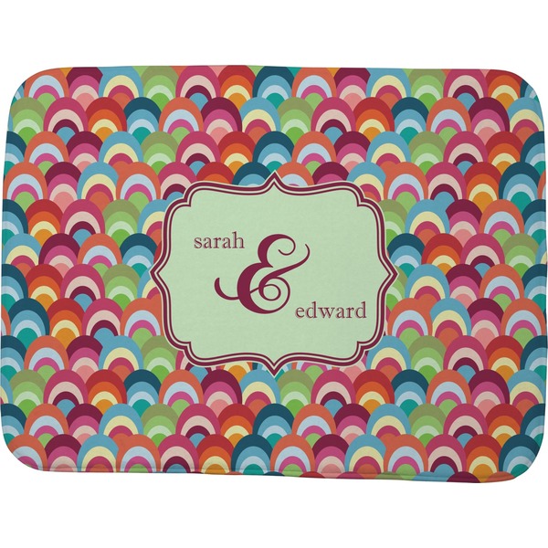 Custom Retro Fishscales Memory Foam Bath Mat - 48"x36" (Personalized)