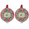 Retro Fishscales Metal Ball Ornament - Front and Back