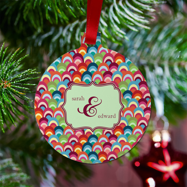 Retro Fishscales Metal Ball Ornament - Lifestyle