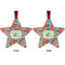 Retro Fishscales Metal Star Ornament - Front and Back