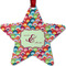 Retro Fishscales Metal Star Ornament - Double Sided w/ Couple's Names