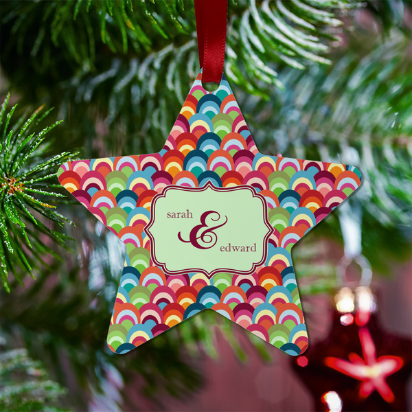 Retro Fishscales Metal Star Ornament - Lifestyle