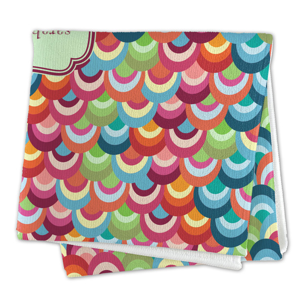 Retro Fishscales Microfiber Dish Rag - FOLDED (square)