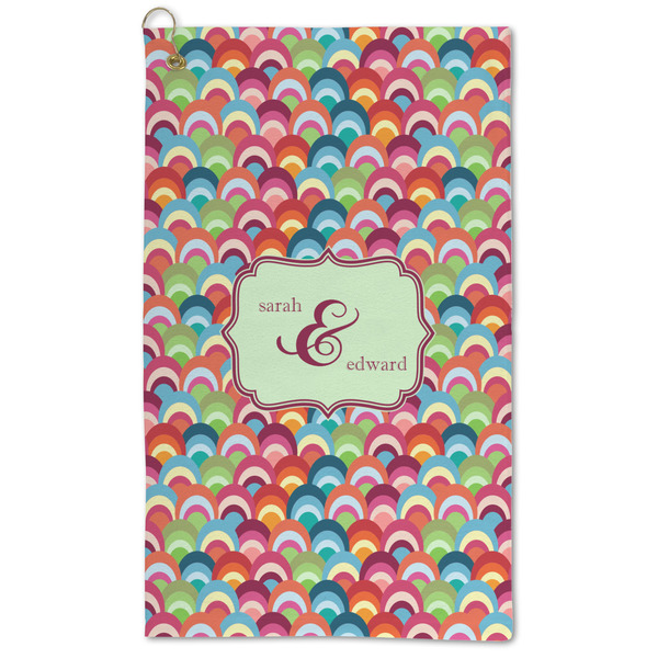 Custom Retro Fishscales Microfiber Golf Towel - Large (Personalized)