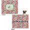 Retro Fishscales Microfleece Dog Blanket - Large- Front & Back