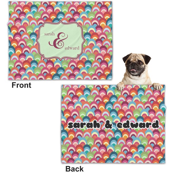 Retro Fishscales Microfleece Dog Blanket - Regular - Front & Back
