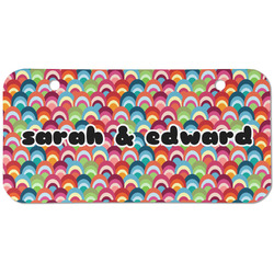 Retro Fishscales Mini/Bicycle License Plate (2 Holes) (Personalized)