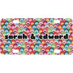 Retro Fishscales Mini / Bicycle License Plate (4 Holes) (Personalized)