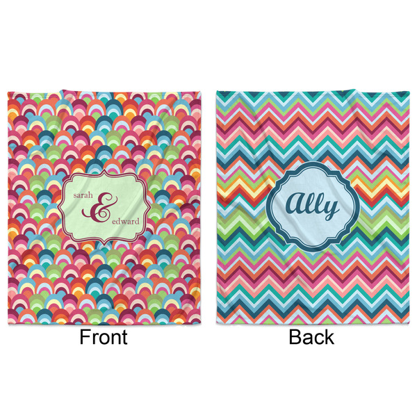 Retro Fishscales Minky Blanket - 50"x60" - Double Sided - Front & Back