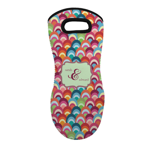 Custom Retro Fishscales Neoprene Oven Mitt w/ Couple's Names
