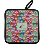 Retro Fishscales Pot Holder w/ Couple's Names