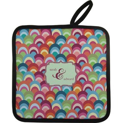 Retro Fishscales Pot Holder w/ Couple's Names