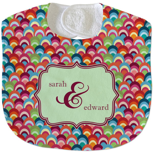 Retro Fishscales New Baby Bib - Closed and Folded