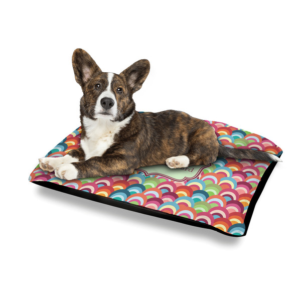 Retro Fishscales Outdoor Dog Beds - Medium - IN CONTEXT
