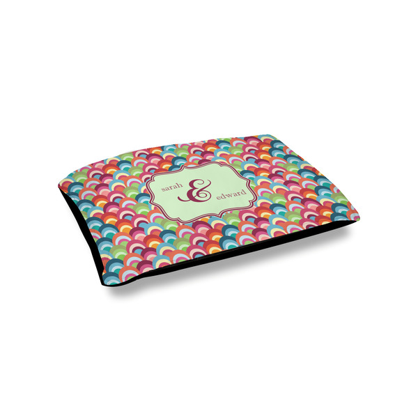 Custom Retro Fishscales Outdoor Dog Bed - Small (Personalized)