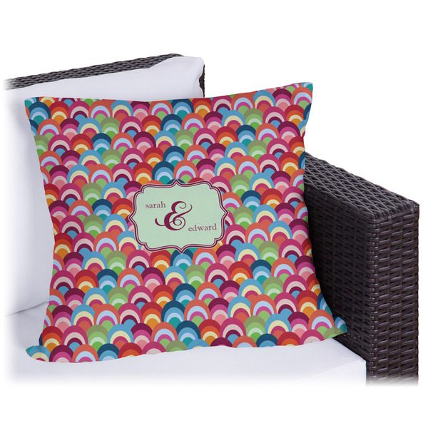 Custom Retro Fishscales Outdoor Pillow (Personalized)