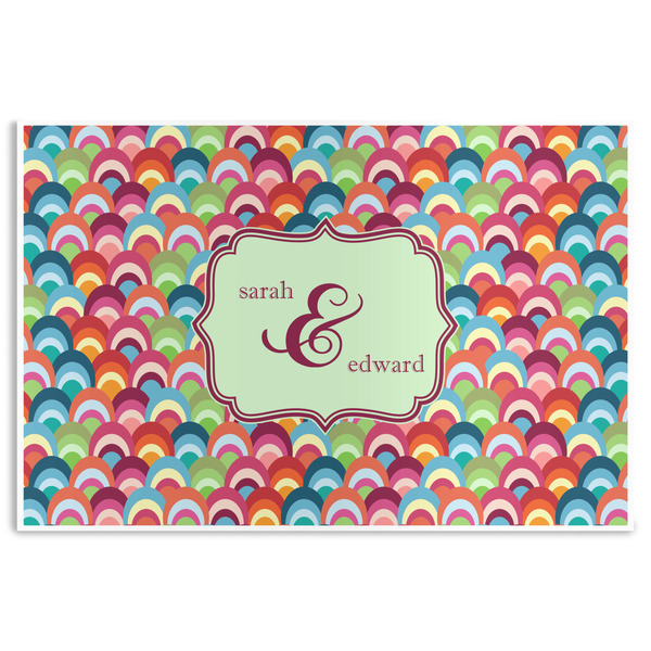 Custom Retro Fishscales Disposable Paper Placemats (Personalized)