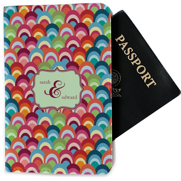Custom Retro Fishscales Passport Holder - Fabric (Personalized)