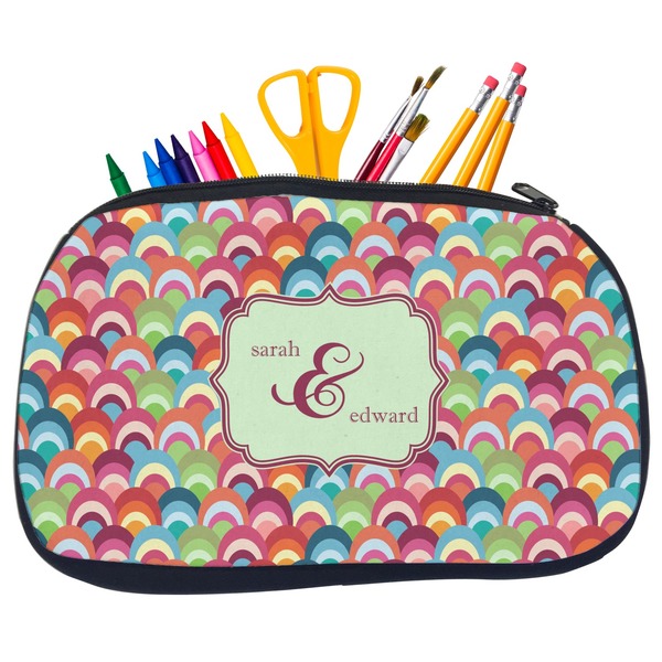 Retro Fishscales Pencil / School Supplies Bags - Medium