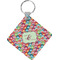 Retro Fishscales Diamond Plastic Keychain w/ Couple's Names