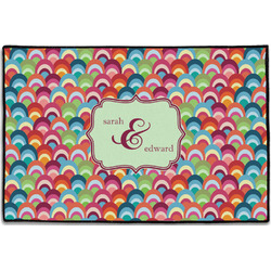 Retro Fishscales Door Mat - 36"x24" (Personalized)