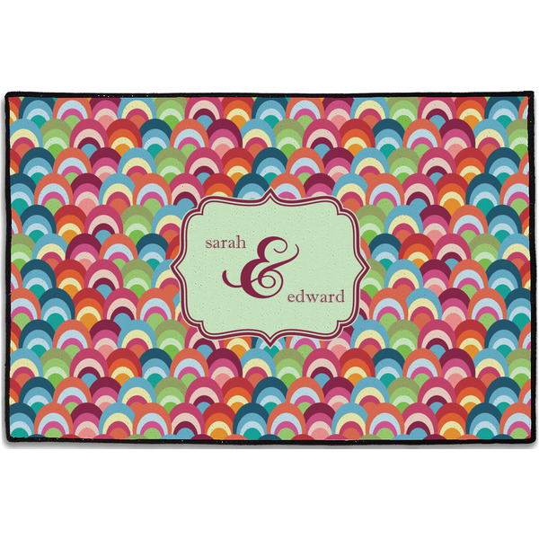 Retro Fishscales Personalized Door Mat - 36x24 (APPROVAL)