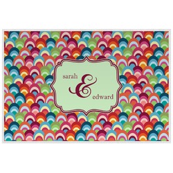 Retro Fishscales Laminated Placemat w/ Couple's Names