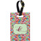 Retro Fishscales Plastic Luggage Tag - Rectangular w/ Couple's Names