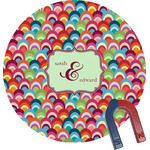 Retro Fishscales Round Fridge Magnet (Personalized)