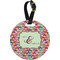 Retro Fishscales Plastic Luggage Tag - Round (Personalized)