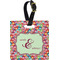 Retro Fishscales Plastic Luggage Tag - Square w/ Couple's Names