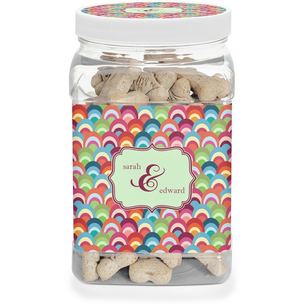 Custom Retro Fishscales Dog Treat Jar (Personalized)
