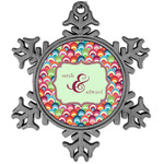 Retro Fishscales Vintage Snowflake Ornament (Personalized)