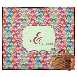 Retro Fishscales Outdoor Picnic Blanket (Personalized)