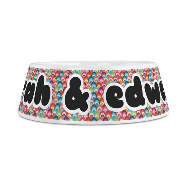 Retro Fishscales Plastic Dog Bowls - Medium - FRONT