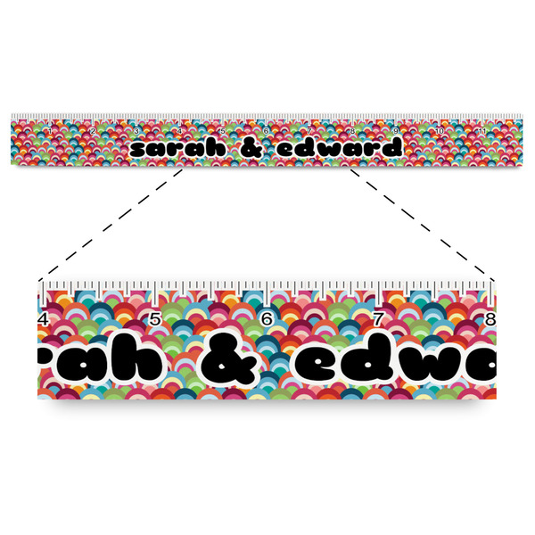 Custom Retro Fishscales Plastic Ruler - 12" (Personalized)