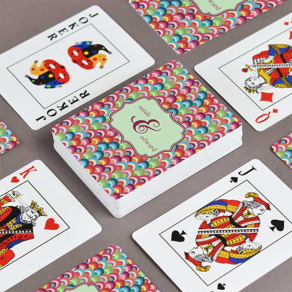 Retro Fishscales Playing Cards - Front & Back View