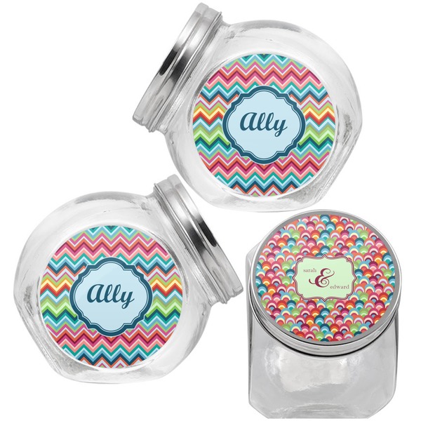 Retro Fishscales Puppy Treat Jar - Top Left Right