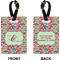 Retro Fishscales Rectangle Luggage Tag (Front + Back)