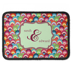 Retro Fishscales Iron On Rectangle Patch w/ Couple's Names