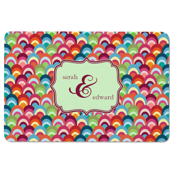 Retro Fishscales Rectangular Fridge Magnet - FRONT