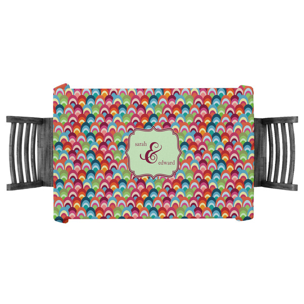 Custom Retro Fishscales Tablecloth - 58"x58" (Personalized)