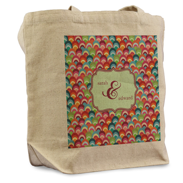 Custom Retro Fishscales Reusable Cotton Grocery Bag (Personalized)