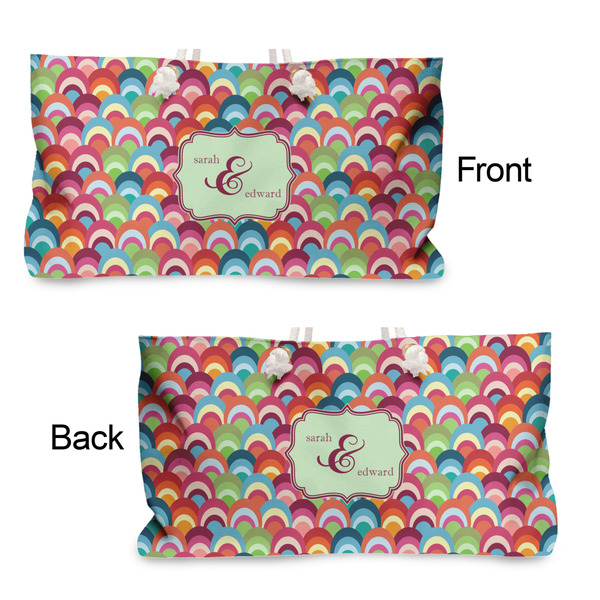 Retro Fishscales Large Rope Tote - From & Back View