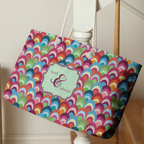 Retro Fishscales Large Rope Tote - Life Style