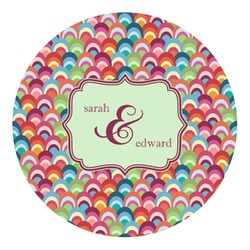 Retro Fishscales Round Decal (Personalized)